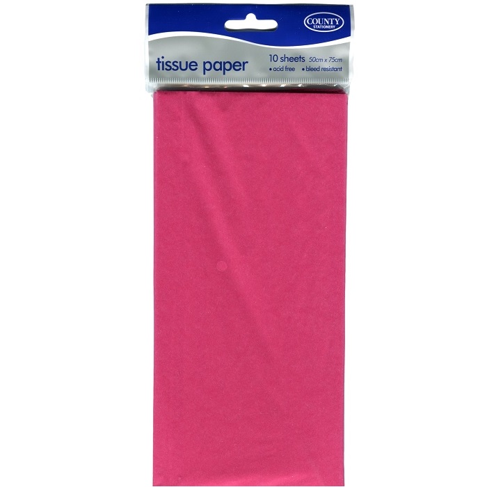 Cerise Tissue Paper Pack of 10 Sheets